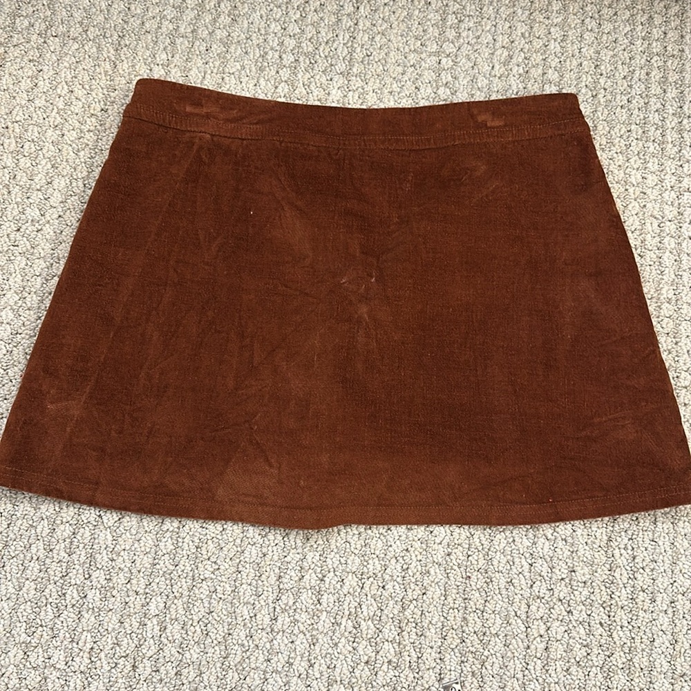 Vintage Jordache Brown Faux Suede Skirt with built in shorts - Picture 7 of 7
